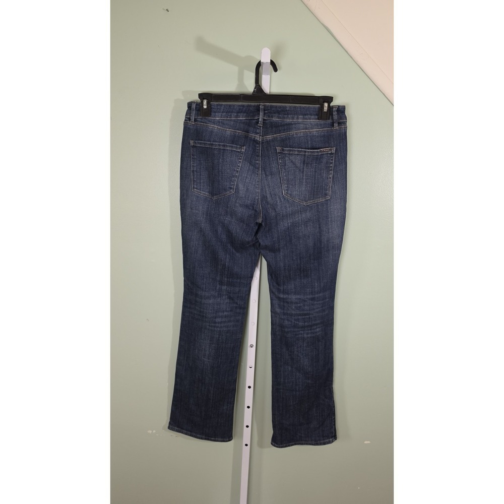 WhiteHouseBlackMarket The Everyday Soft Mid Rise Dark Wash Boot Jeans Size 12 - Picture 9 of 9